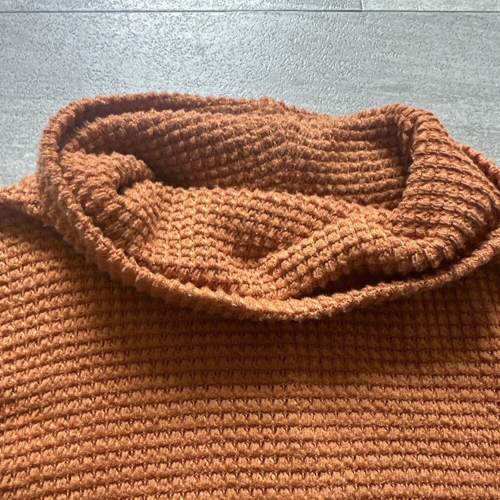 She + Sky Sweater Women’s Large Orange Long Sleeve Knit Pullover - Picture 3 of 5